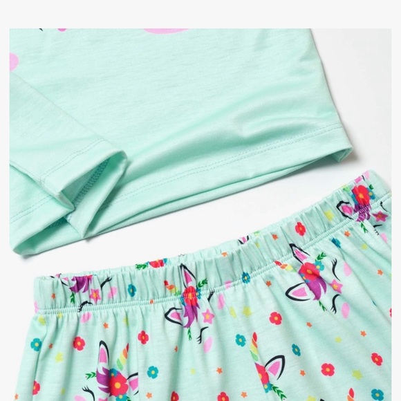 2 Pc Pajamas Sets for Girls Unicorn Pjs Little Kids Summer Cotton Sleepwear - Picture 3 of 3